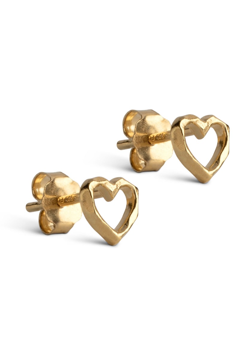 â¤ï¸     øreringe   Studs Organic Heart   Gold fra Enamel