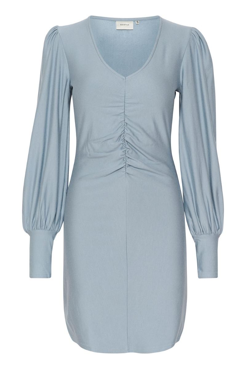 Kjole   Rifagz V Neck Short Dress   Grey Blue fra Gestuz