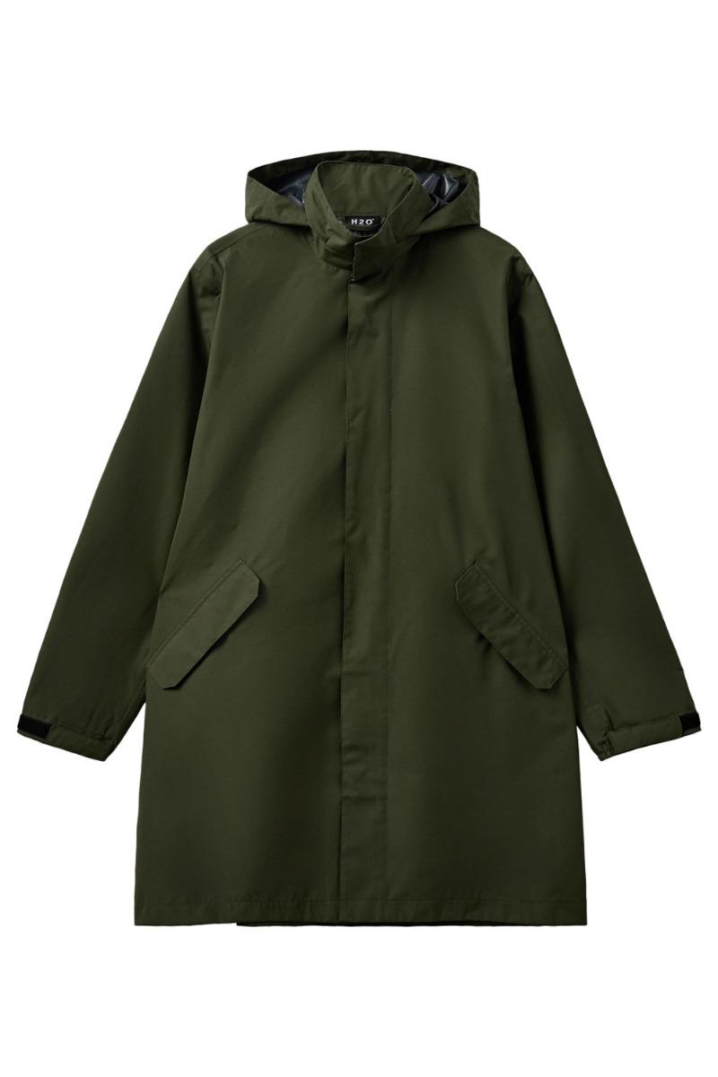 Regnjakke   Basic Rømø Lw Rain Long Jacket   Army fra H2o