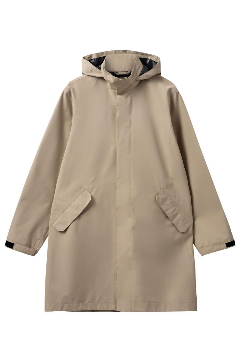 Regnjakke   Basic Rømø Lw Rain Long Jacket   Warm Grey fra H2o