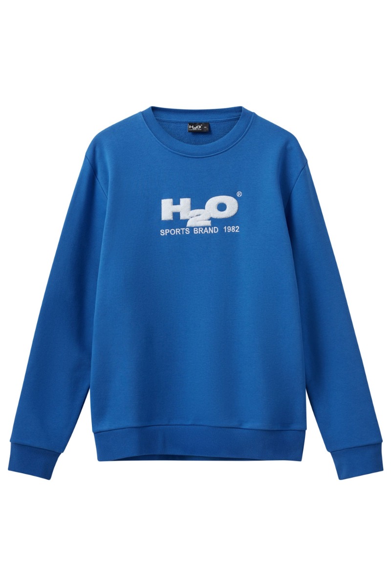 Sweatshirt Logo Sweat O´neck Blue White fra H2o