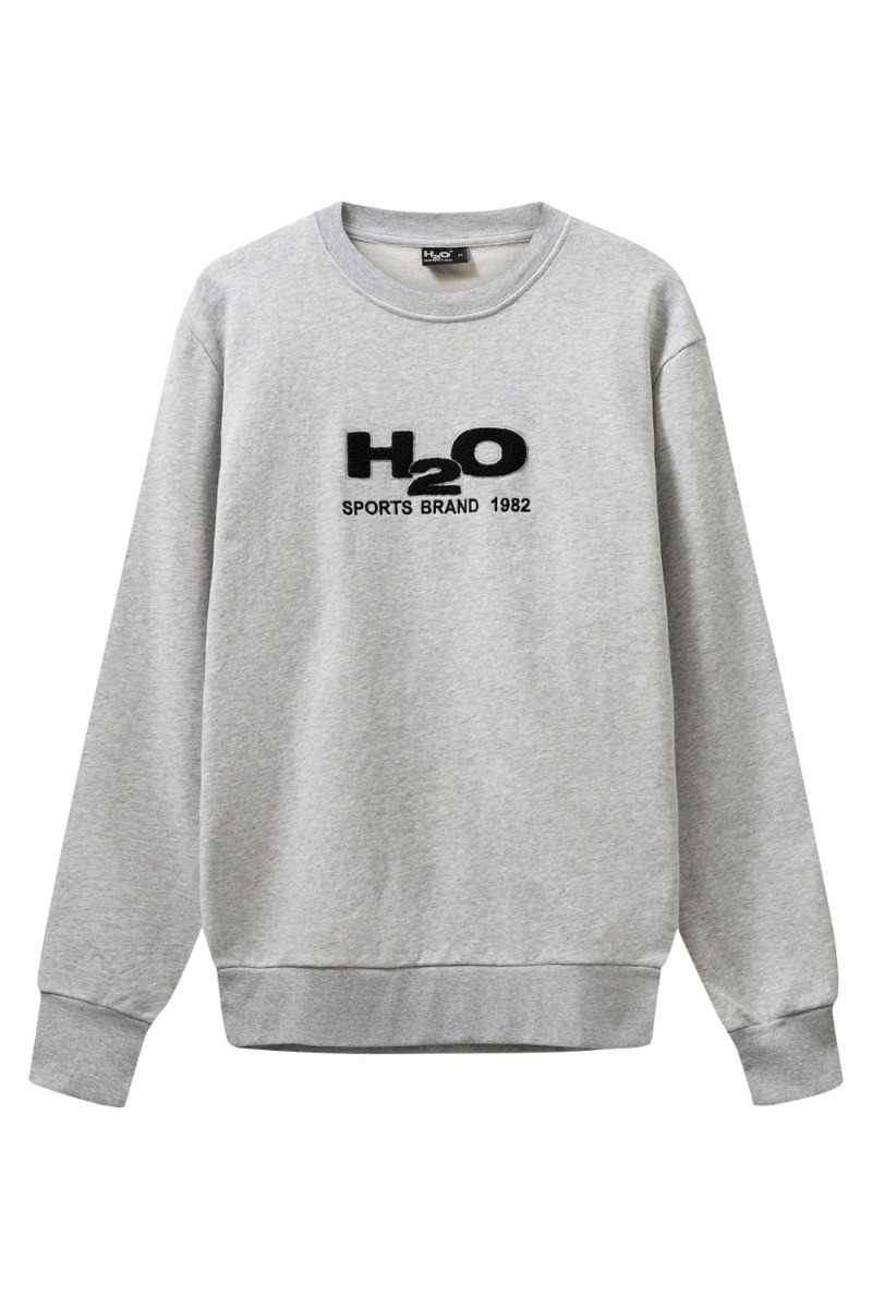 Sweatshirt   Logo Sweat O´neck   Lt. Grey Mel Black fra H2o