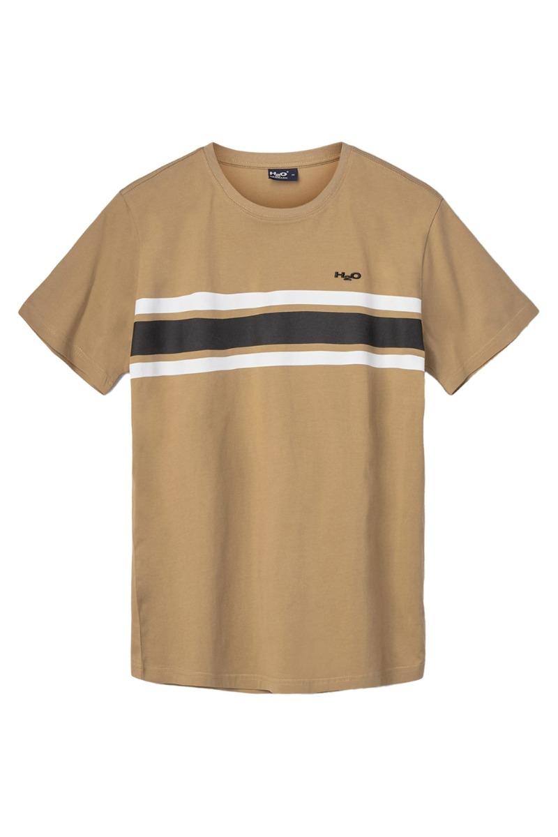 T Shirt   Basic Gilleleje Tee   Oak White Black fra H2o