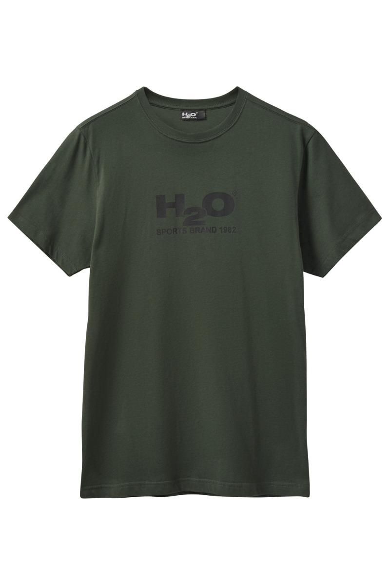 T Shirt Logo Tee Army Black fra H2o