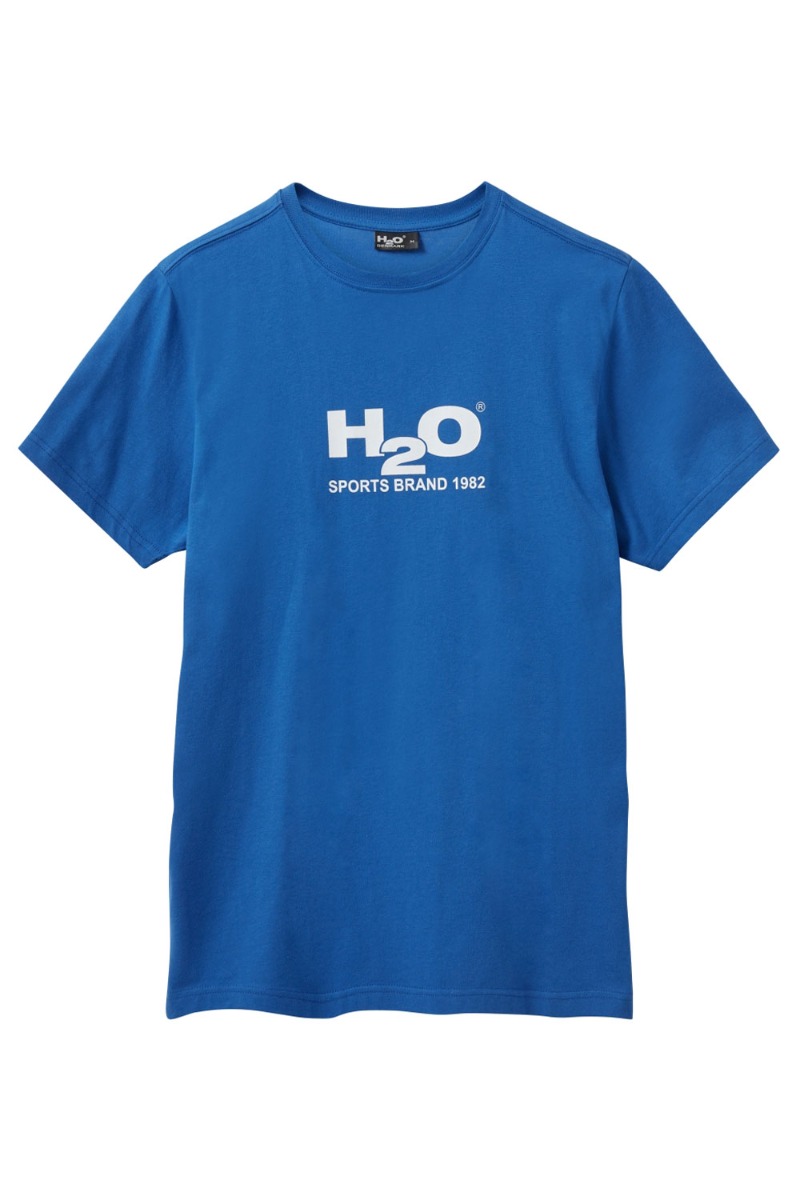 T Shirts Logo Tee Blue White fra H2o