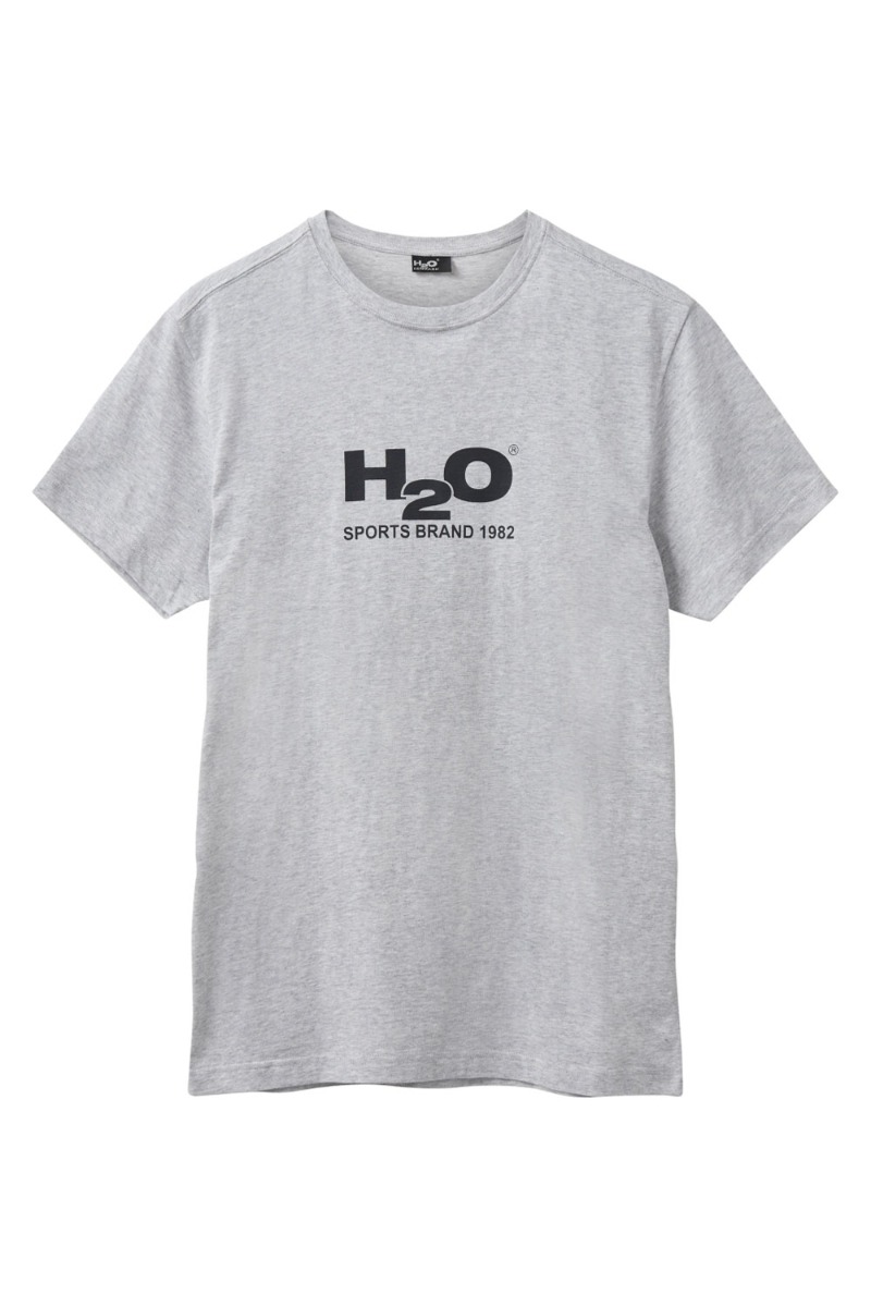 Unisex T-shirt med H2O-logo i lys grå meleret