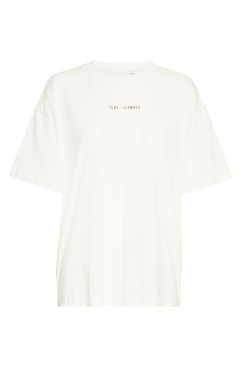 T Shirt   Ix Bexi Ss2   Cloud Dancer W  Brown Patina fra Ichi