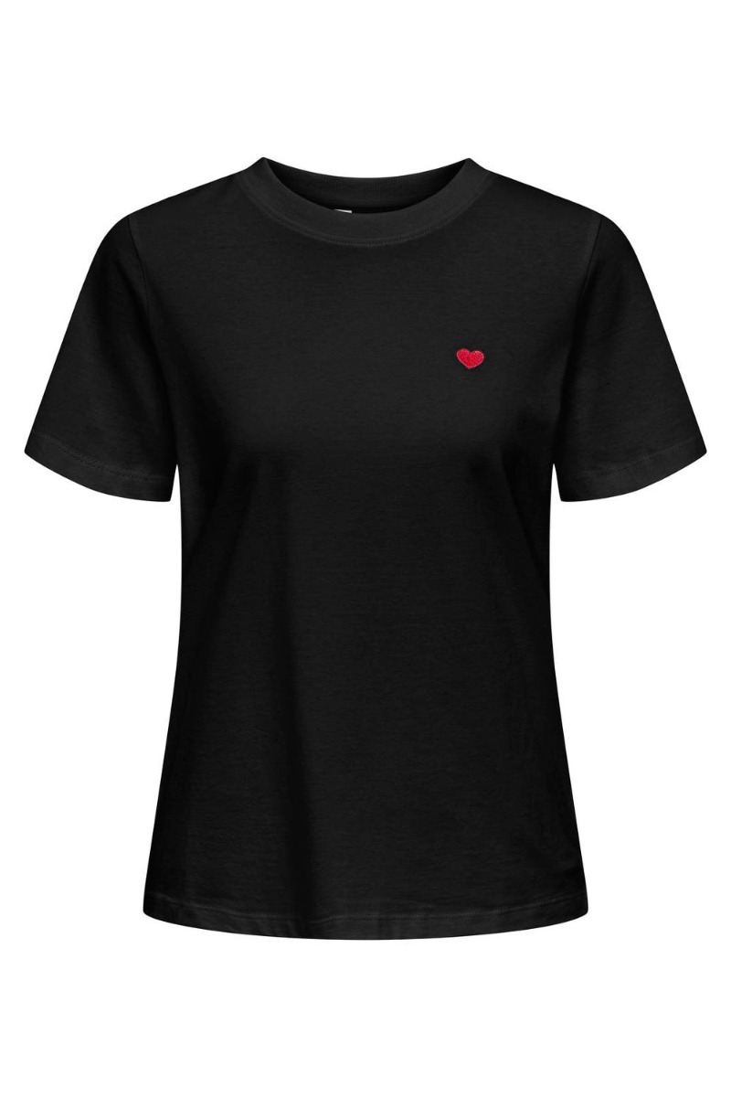 T Shirt     Pisa S S Print Top   Black fra Jdy