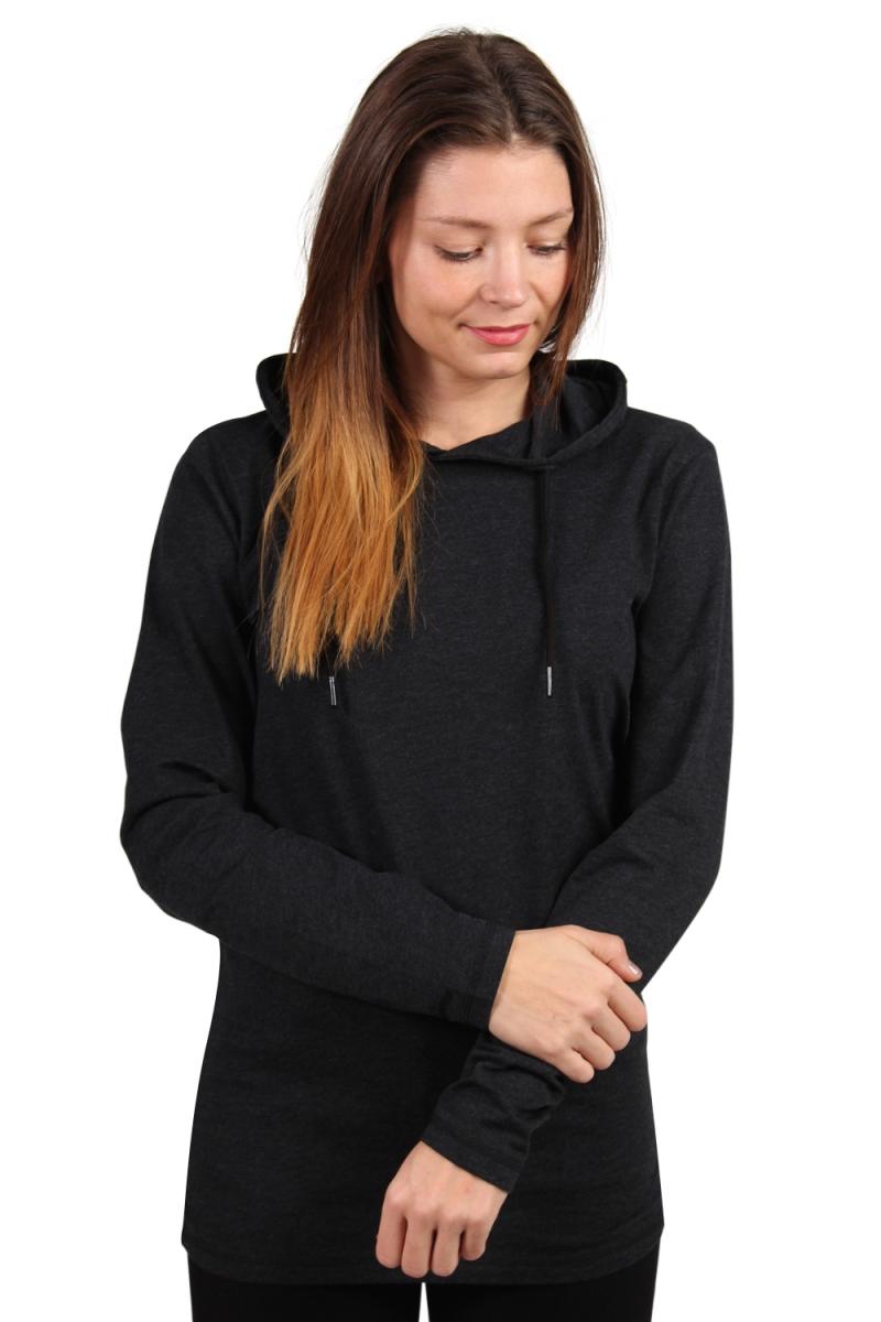 Lykke By Lykke   Bluse   Hooded Tee   Dark Grey fra Lykkebylykke