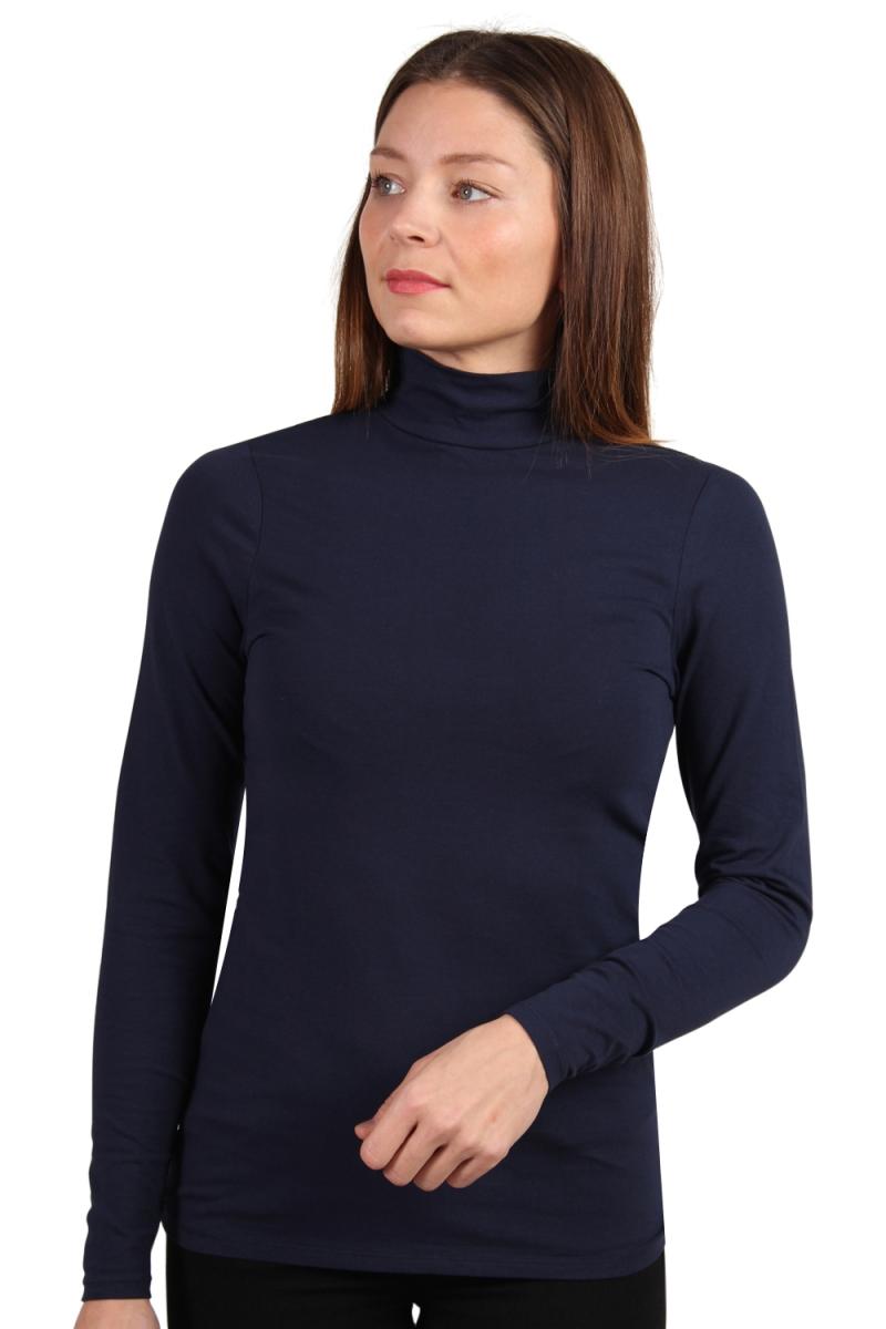 Lykke By Lykke Turtleneck Bluse i Navy - Fantastisk Design