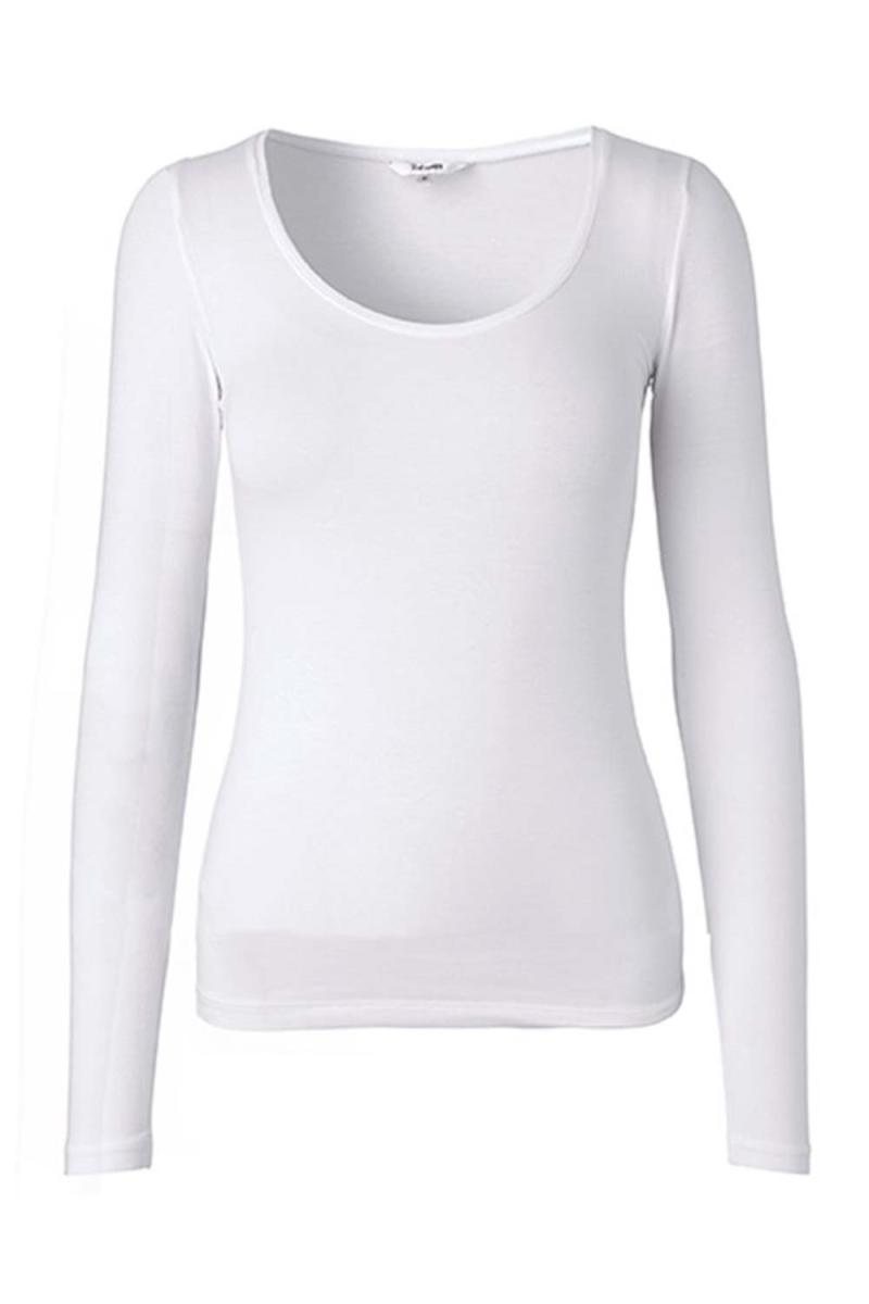 Langærmet bluse Anna i Optical White fra Mbym - Spar 25%