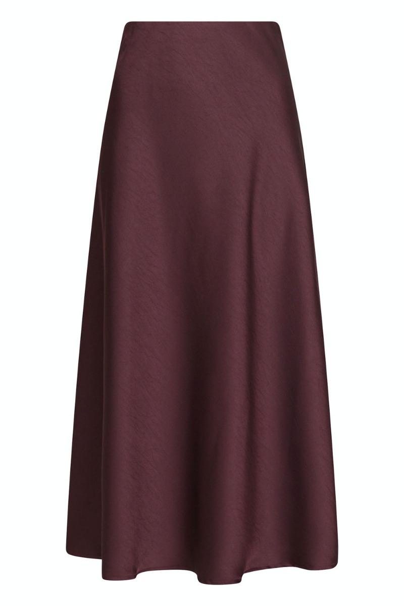 Bovary Nederdel i Mørkerød Satin - Elegant Feststil