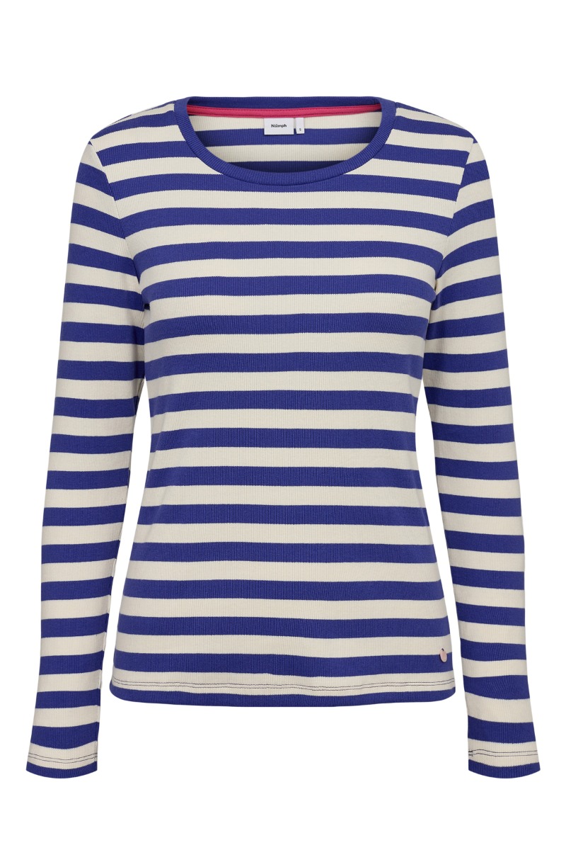 Bluse   Nu Moxie Ls T Shirt   Clematis Blue fra Nümph