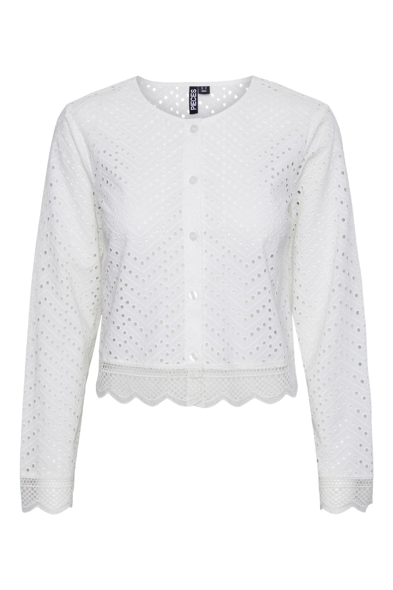 Skjorte   Pc Narisma Ls Shirt   Cloud Dancer fra Pieces