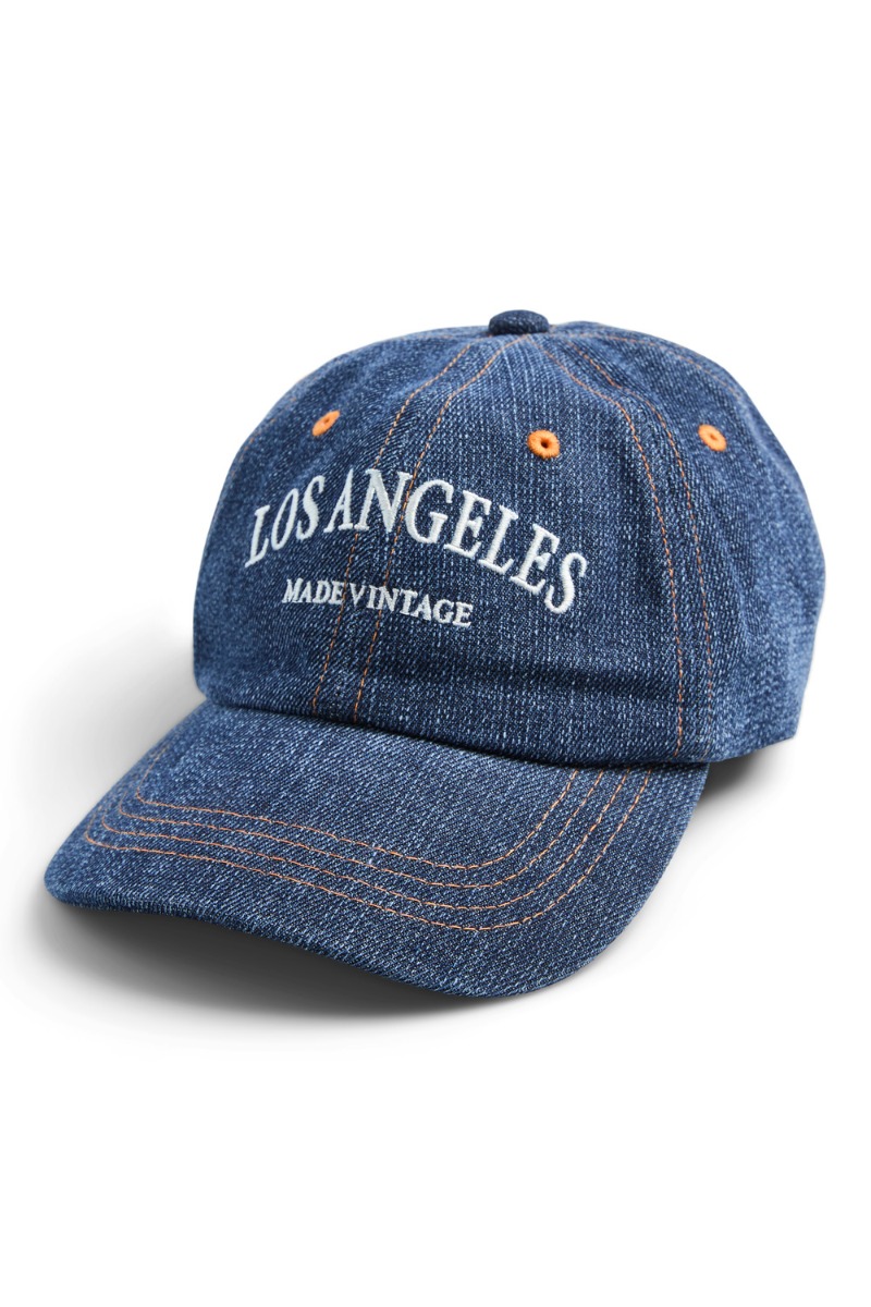 Kasket   Pc Anna Denim Cap Au24   Dark Blue Denim fra Pieces