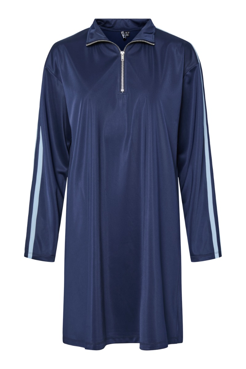 Kjole   Pc Grace Ls Short Dress Au24   Maritime Blue fra Pieces