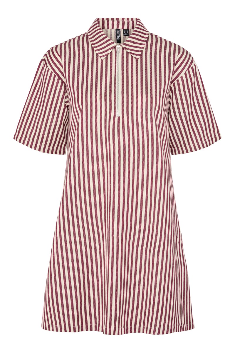 Kjole   Pc Asna 2 4 Short Zip Dress Wvn D2d   Cloud Dancer fra Pieces