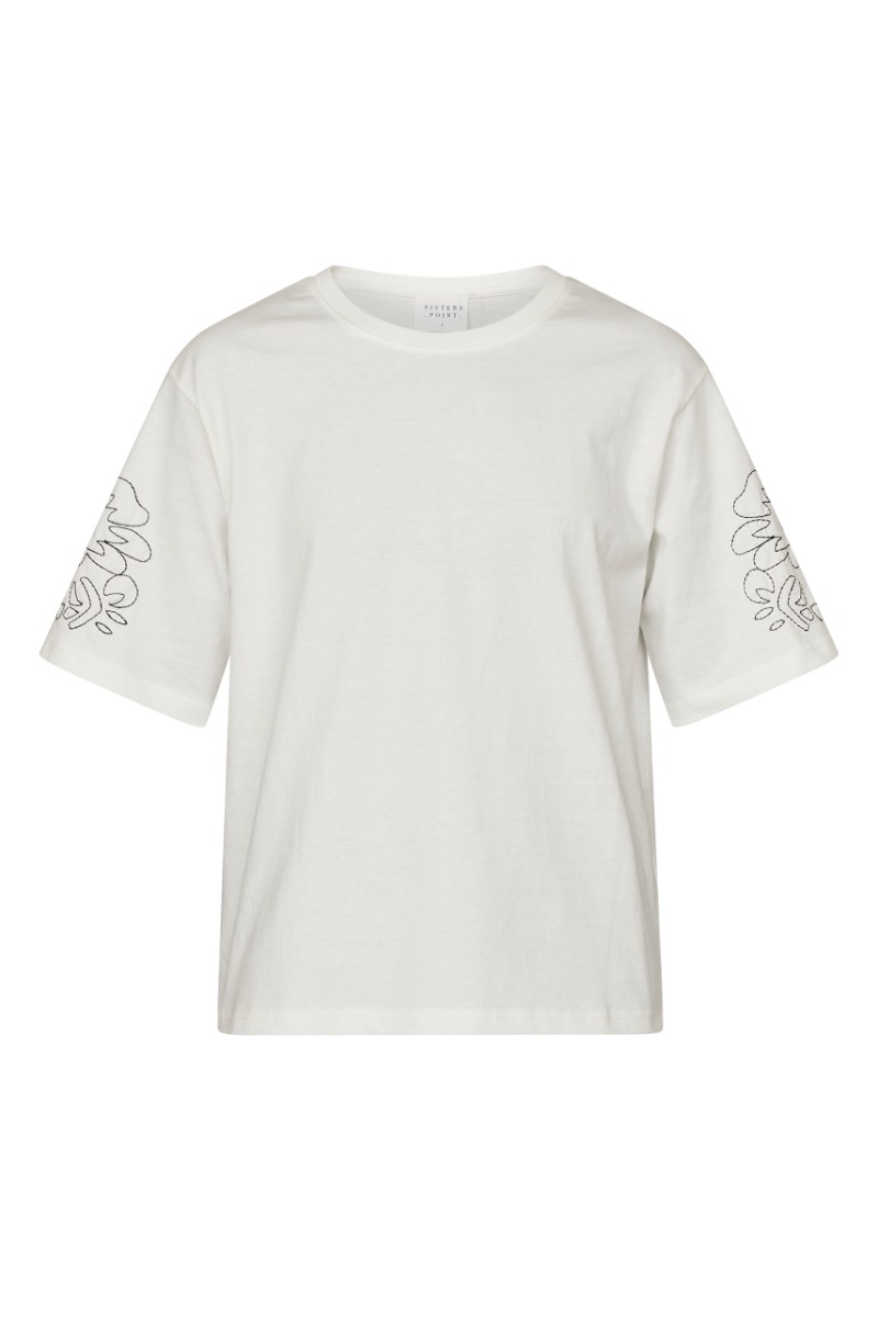 T-shirt Heda Loose i Creme og Sort fra Sisters Point