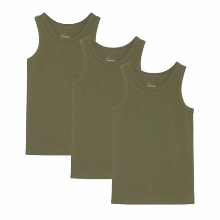 3 Pak Army Grøn Tanktops til Drenge fra Birkholm