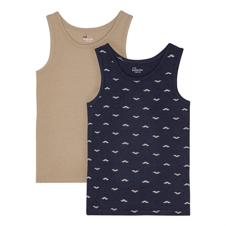2 Pak Tanktops Moustaches fra Birkholm