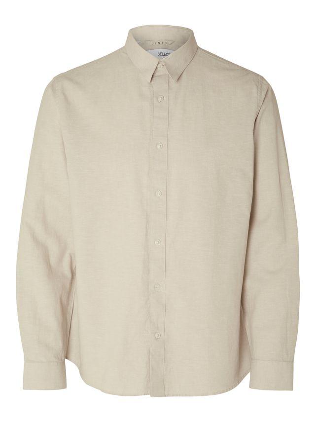 Slhregnew Linen Shirt Ls Classic W fra Selected