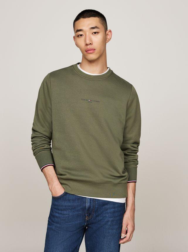 Tommy Logo Tipped Crewneck fra Tommy Hilfiger