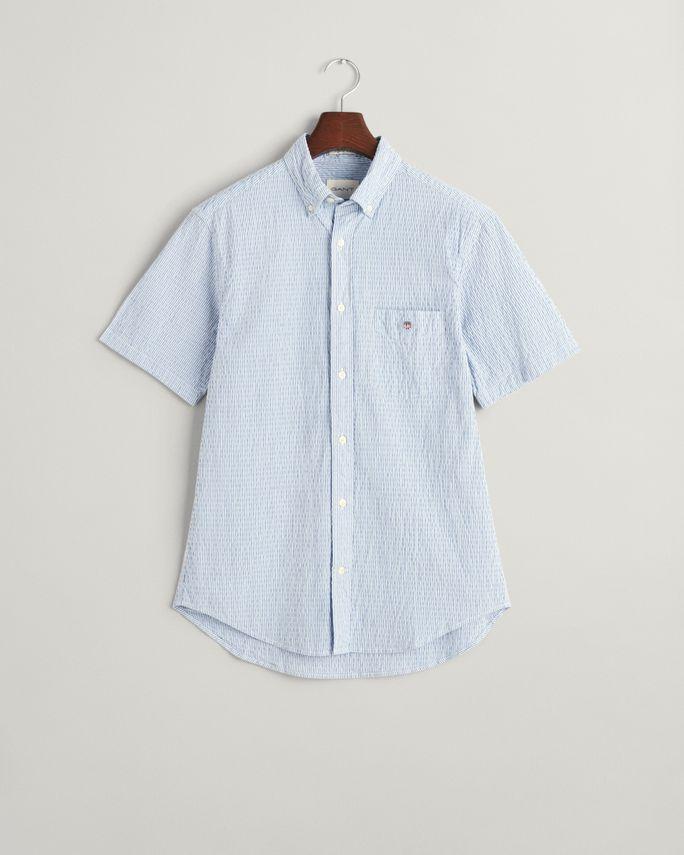 Reg Seersucker Stripe Ss Shirt fra Gant