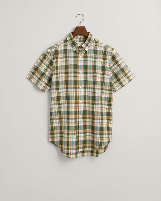 Reg Cotton Linen Check Ss Shirt fra Gant