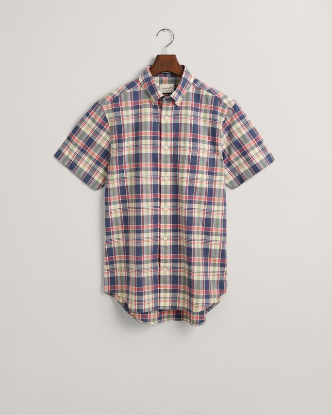 Reg Cotton Linen Check Ss Shirt fra Gant