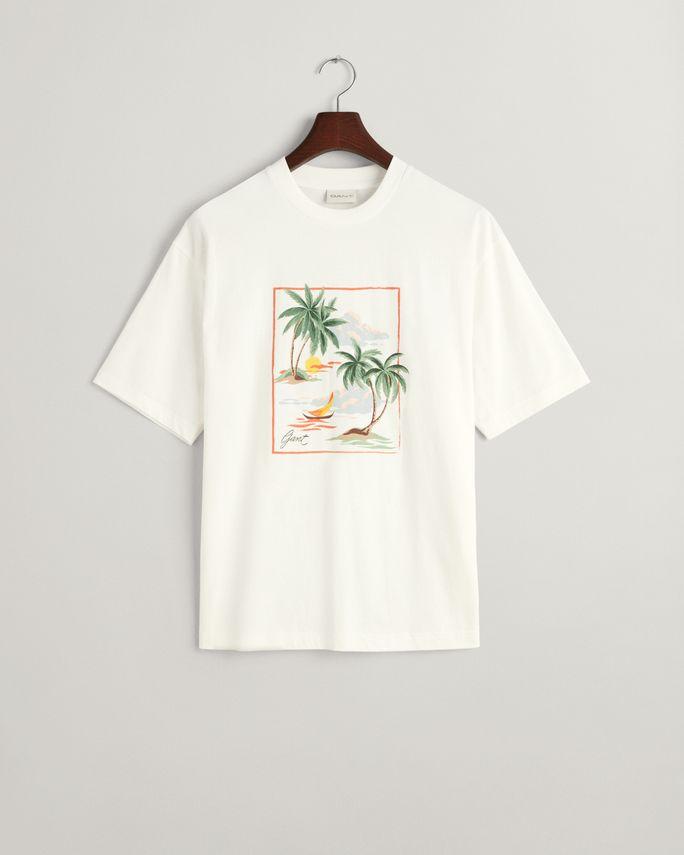 Hawaii Printed Graphic Ss T Shirt fra Gant
