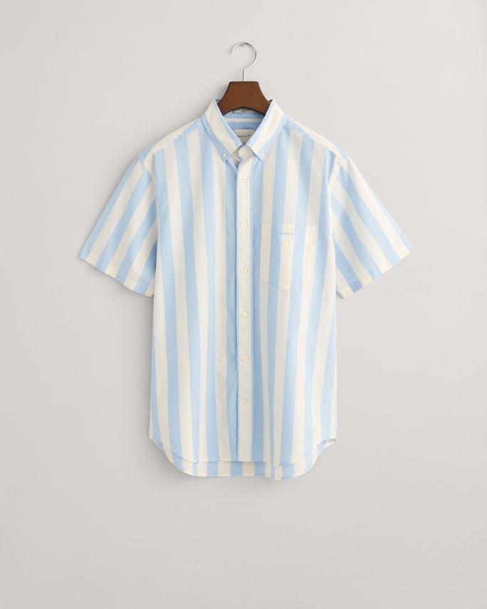 Reg Poplin Parasol Stripe Ss Shirt fra Gant