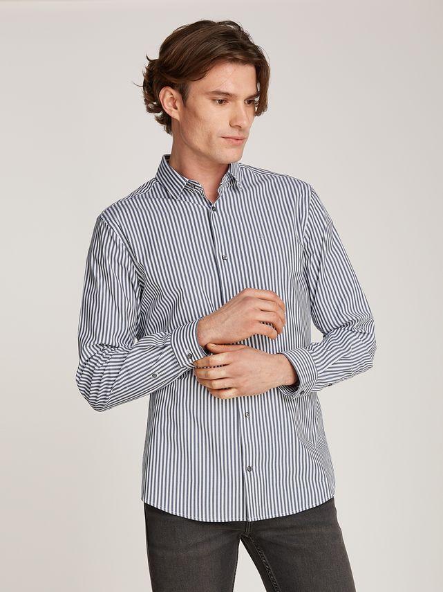 Poplin Stretch Stripe Shirt fra Calvin Klein