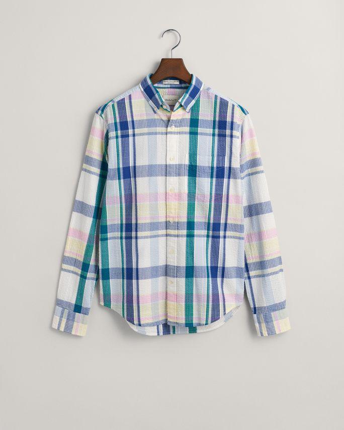 Reg Seersucker Madras Shirt fra Gant
