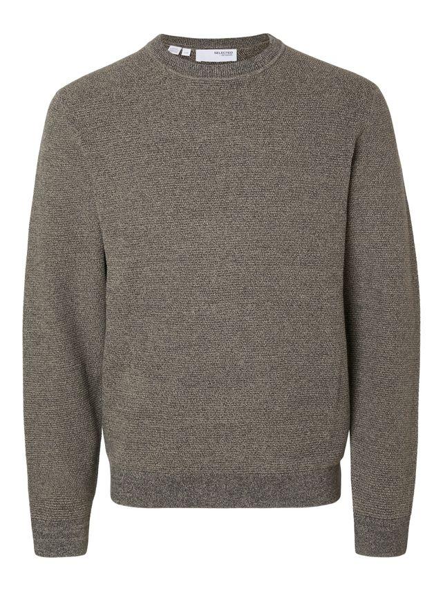 Slhross Ls Knit Structure Crew Neck fra Selected