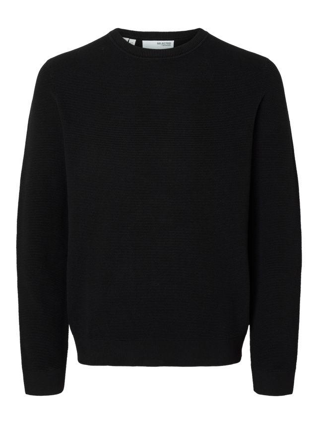 Slhross Ls Knit Structure Crew Neck fra Selected