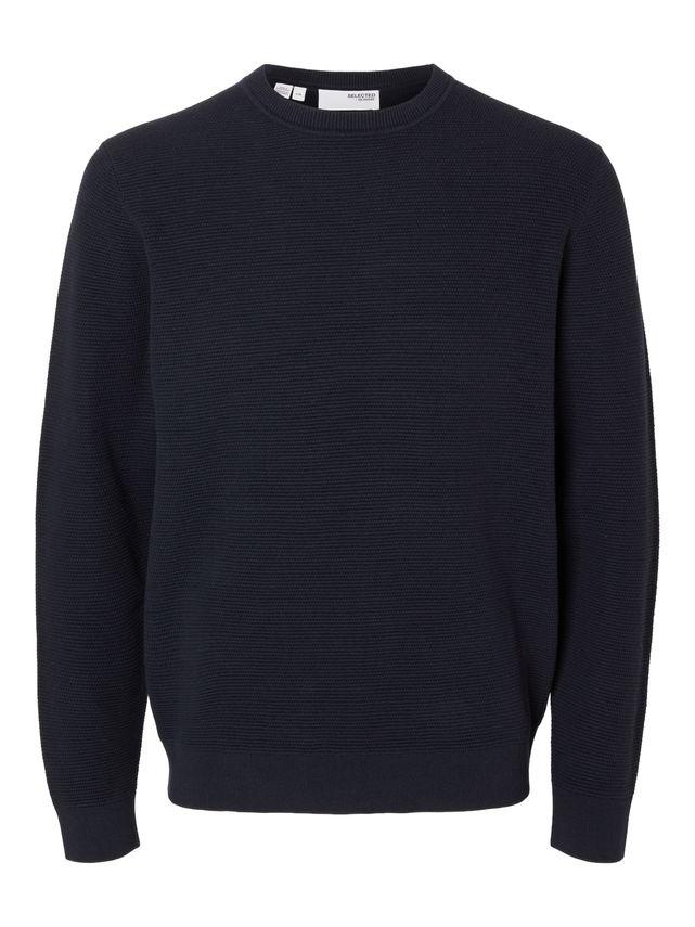 Slhross Ls Knit Structure Crew Neck fra Selected