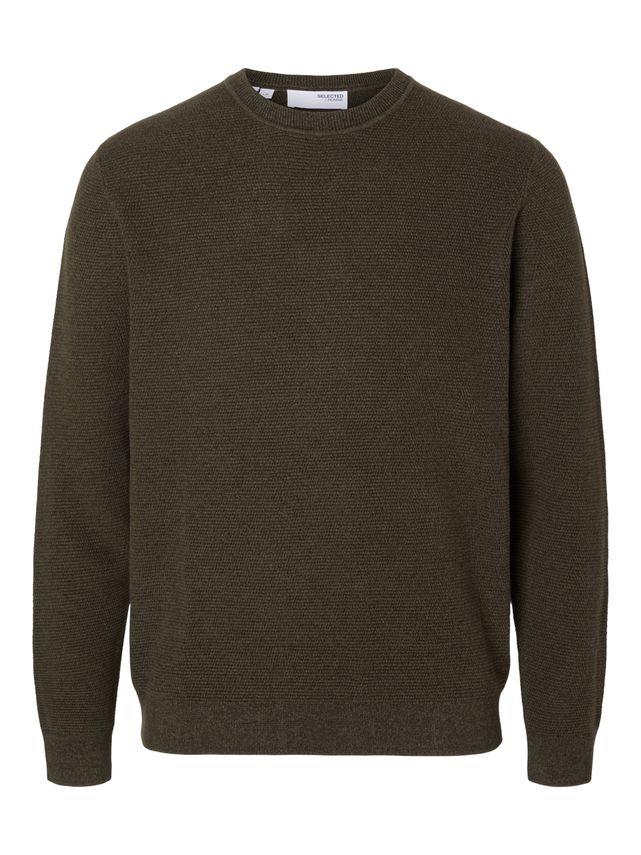 Slhross Ls Knit Structure Crew Neck fra Selected