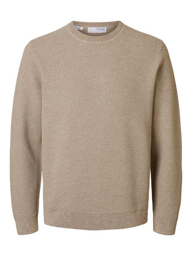 Slhross Ls Knit Structure Crew Neck fra Selected