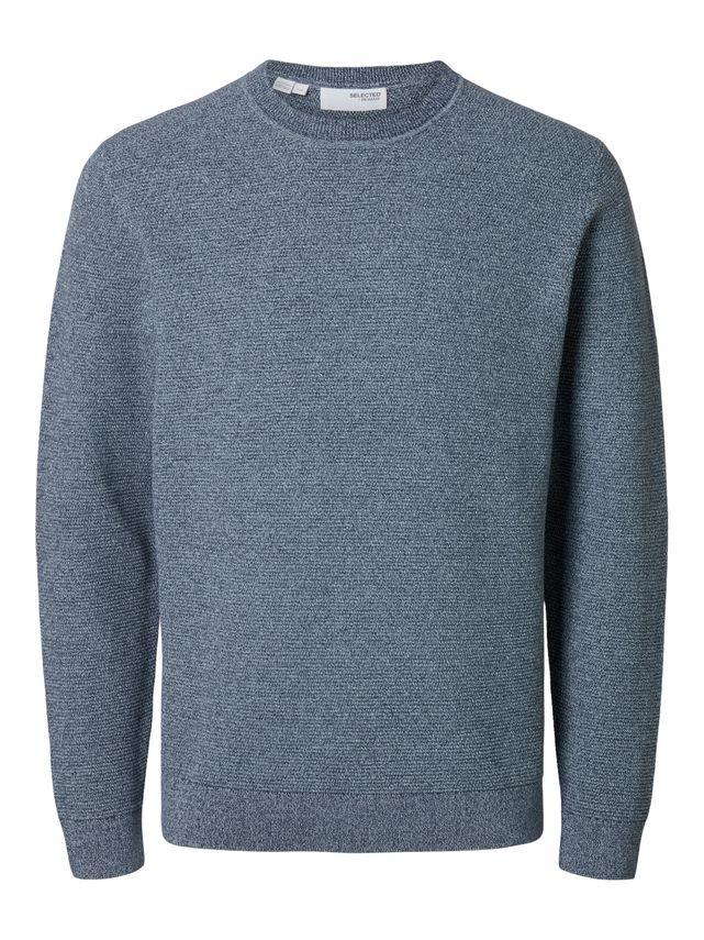 Slhross Ls Knit Structure Crew Neck fra Selected