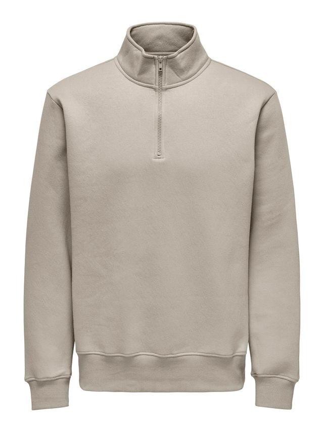 Onsconnor Life Reg 1 4 Zip Sweat fra Only & Sons