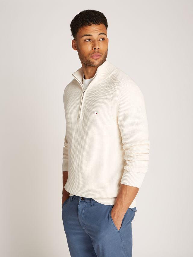 Structure Global Stripe Zip Mock fra Tommy Hilfiger