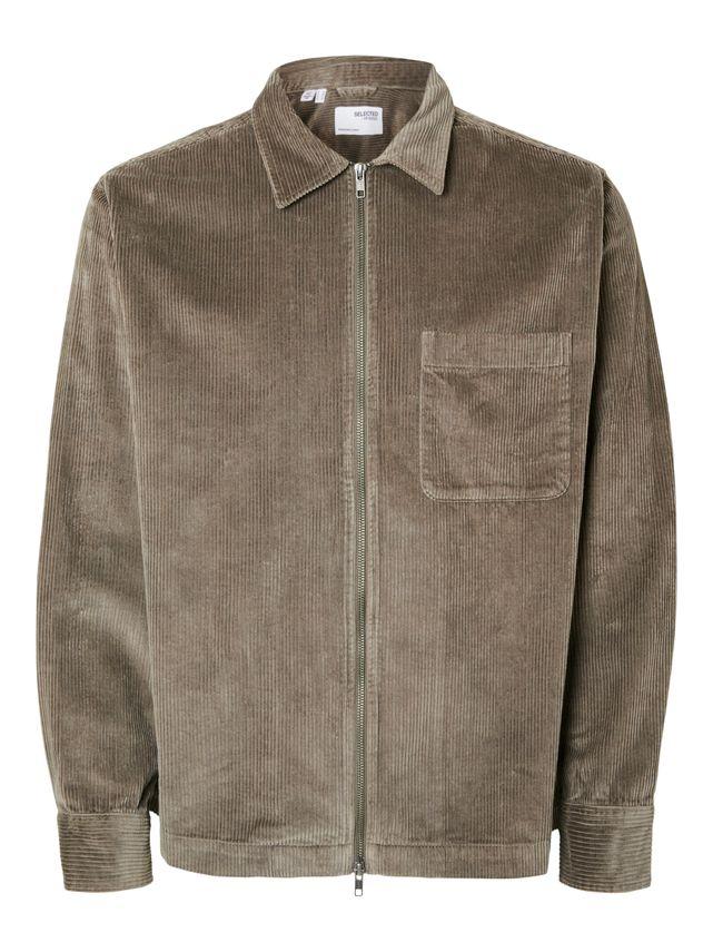 Slh Jake Cord Overshirt Ls Zip Noos fra Selected