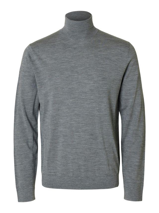 Slhtray Ls Knit Merino Roll Neck No fra Selected