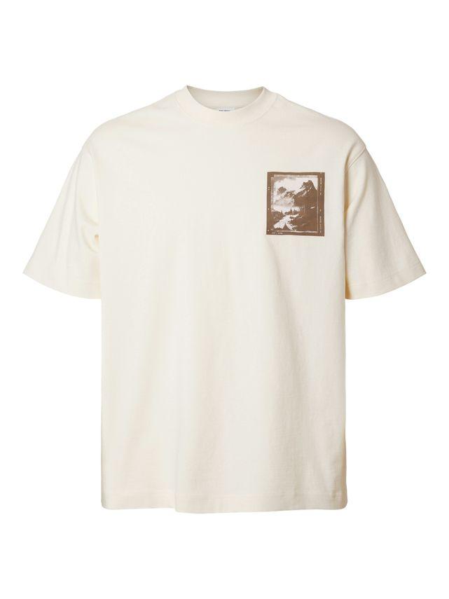 Slhloosenorman Print Ss O Neck Tee fra Selected