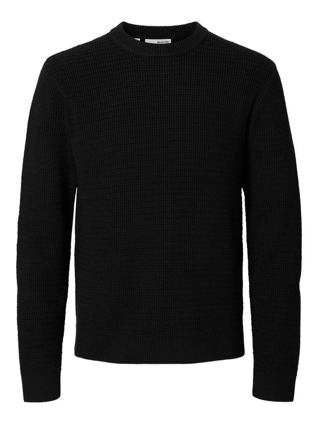 Slhtheo Ls Knit Structure Crew Neck fra Selected