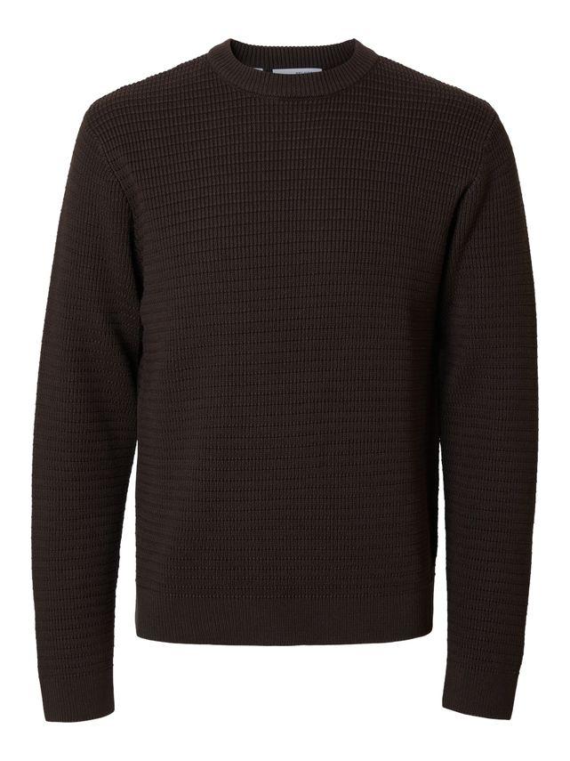 Slhtheo Ls Knit Structure Crew Neck fra Selected