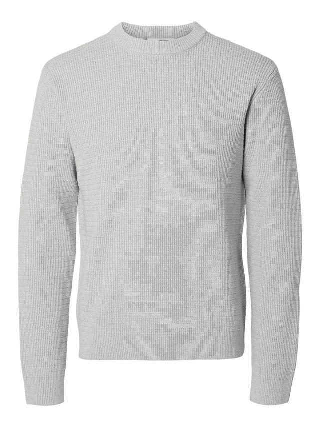 Slhtheo Ls Knit Structure Crew Neck fra Selected