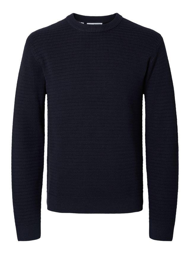 Slhtheo Ls Knit Structure Crew Neck fra Selected