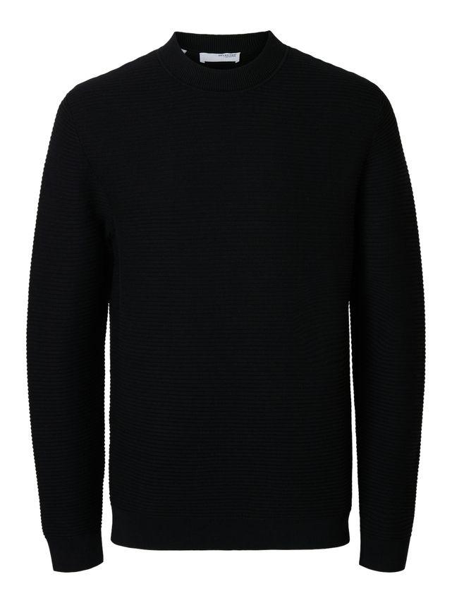 Slhtion Ls Knit Structure Mock Neck fra Selected