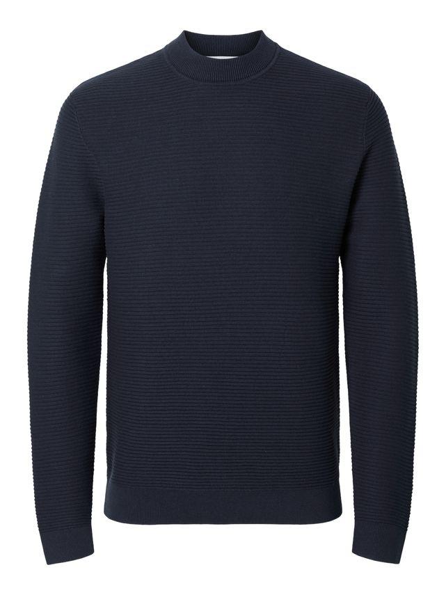 Slhtion Ls Knit Structure Mock Neck fra Selected